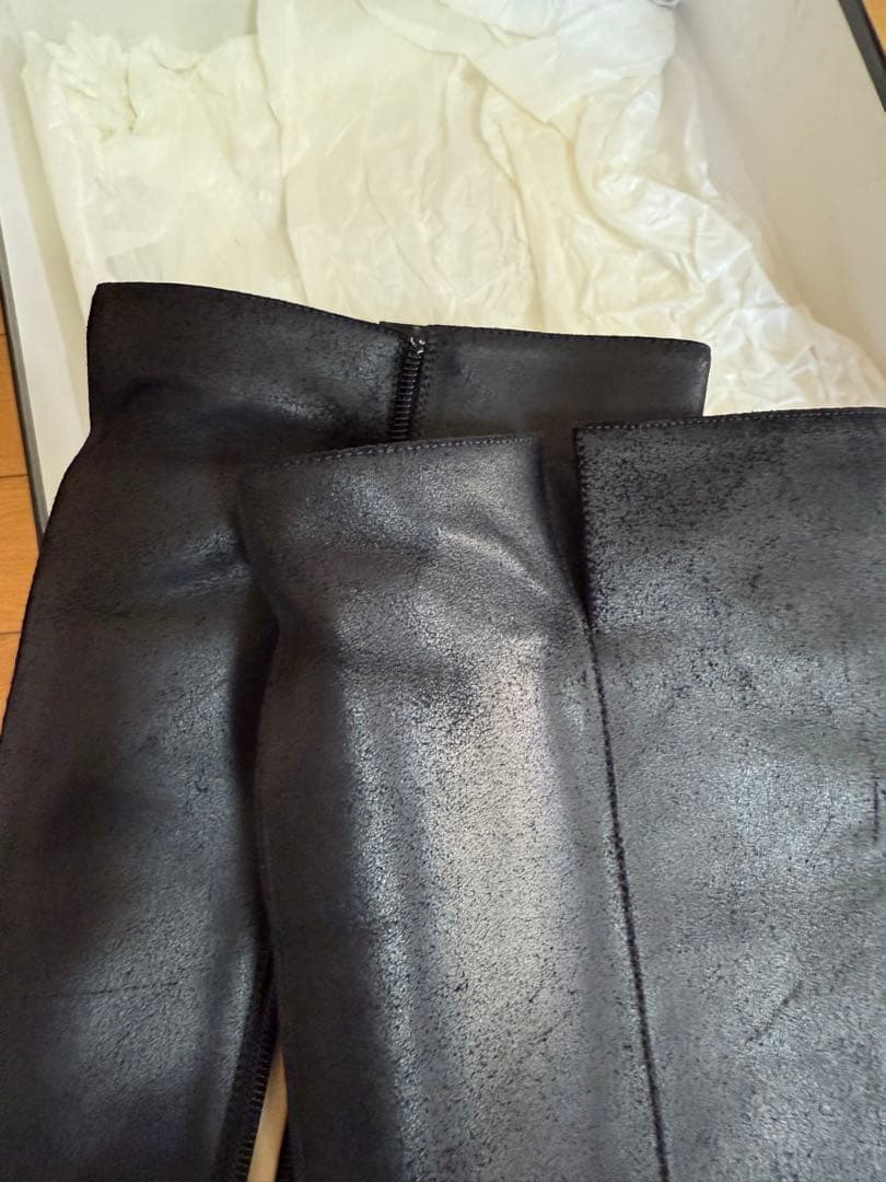 CHANEL シャネル　ヌバック　レザー　ココマーク　ロングブーツ　36