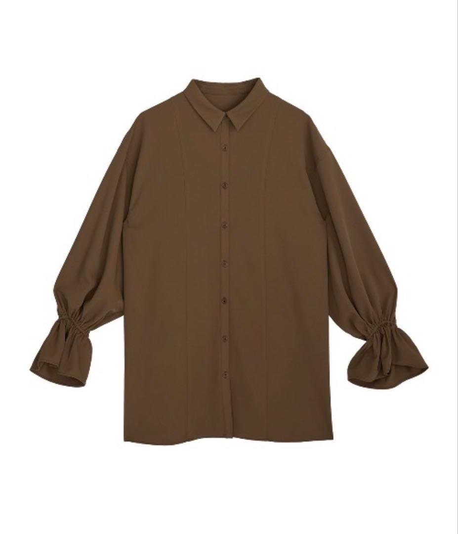 AMERI♡BACK HEARTDESIGNOVER BLOUSE/ブラウン