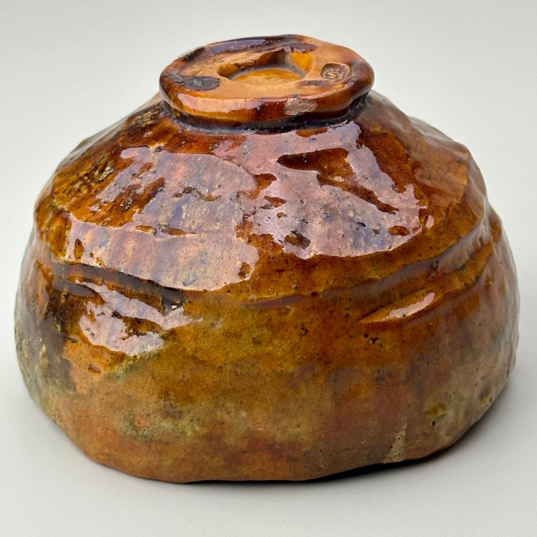 江戸時代 嵯峨焼 楽茶碗 嵐山 茶道具 共箱 骨董品　アンティーク