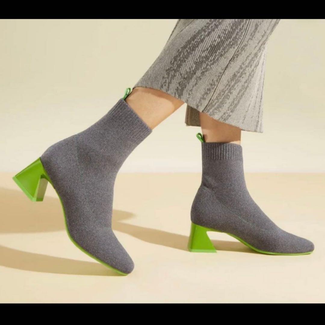 VIVAIA ビバイア Regina Pro ショートニットブーツ 撥水 グレー