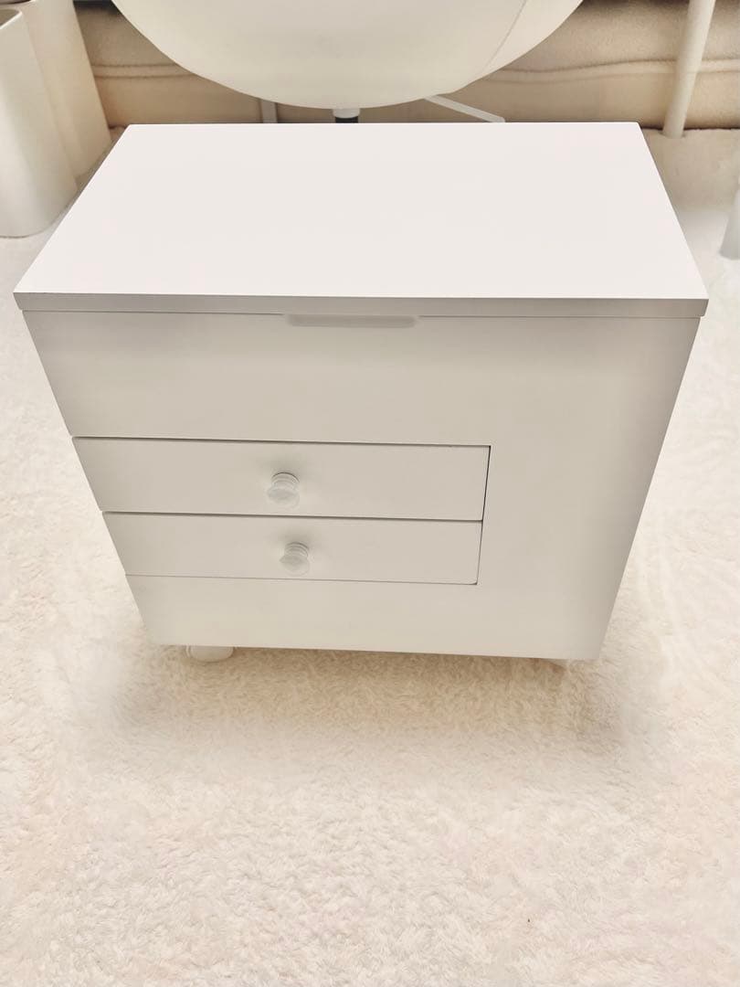 ドレッサーワゴン キャスター付きコスメワゴン　ホワイト　メイク道具収納　大容量