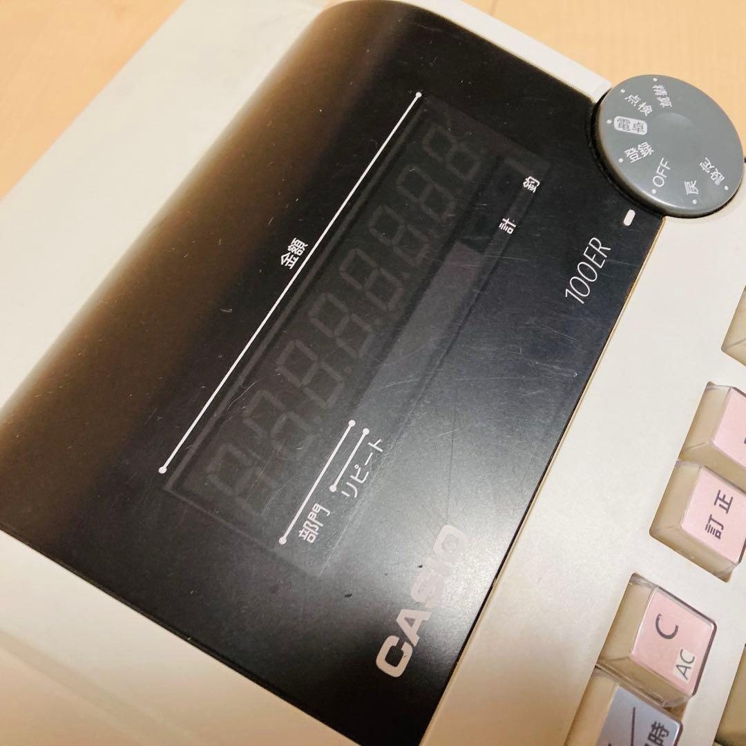 【美品】CASIO カシオ 電子レジスター 100ER 人気コンパクトサイズ
