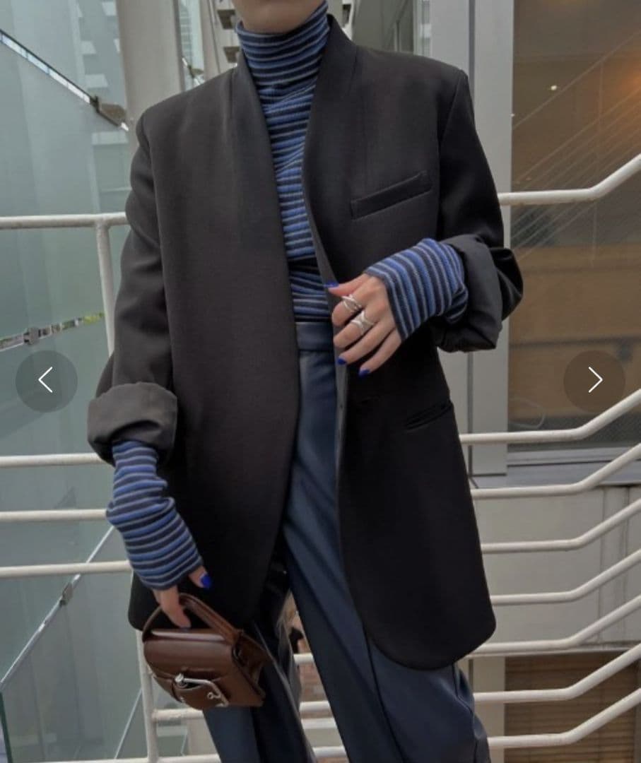 Ameri　ESSENTIAL CURVE COLLAR JACKET