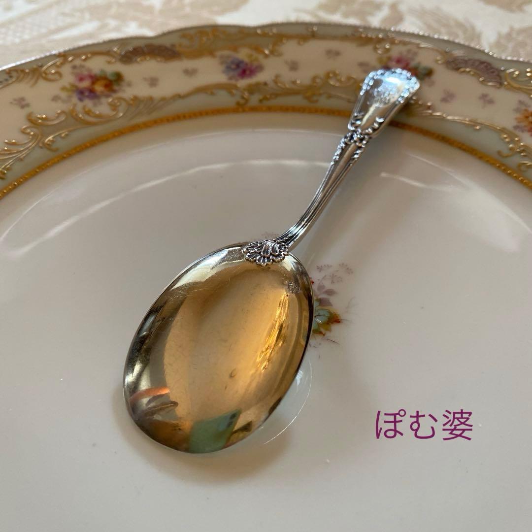 【ピュイフォルカ】純銀／アイスクリームスプーン／ポンパドール※彫有り２＋無し１