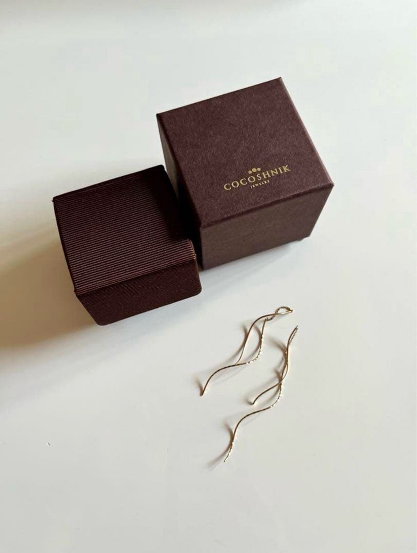 ココシュニックポリッシュミラーカットチェーンピアス片耳¥81400ヒロタカete