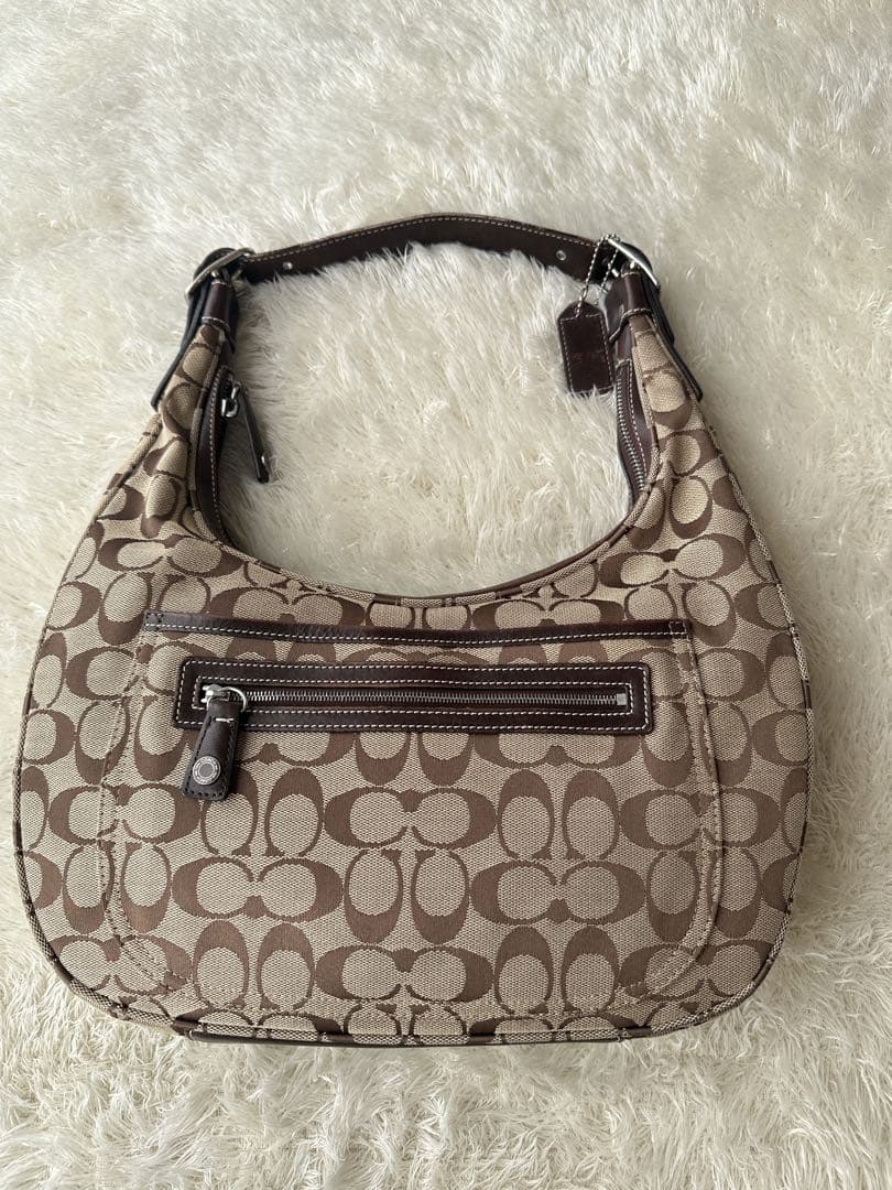 美品 COACH シグネチャー ホーボー ワンショルダー ショルダーバッグ