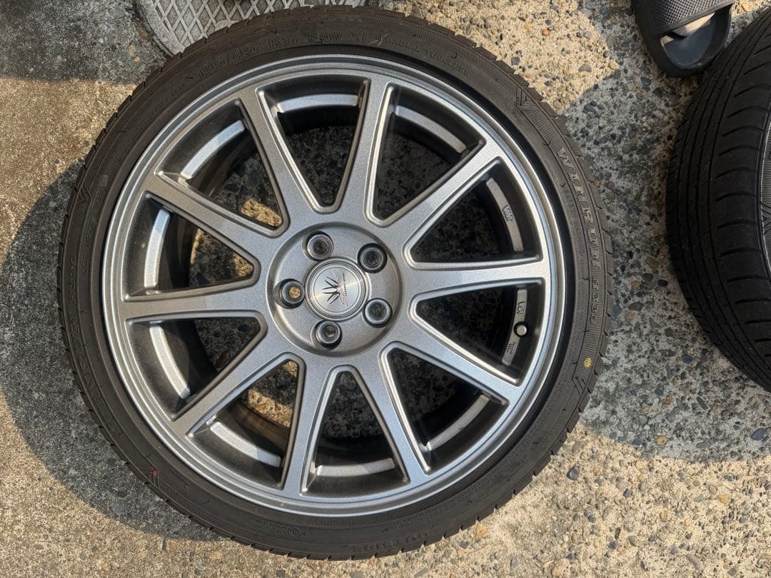 シエンタ　195/45r17グレー 5スポーク　サマータイヤホイールセット