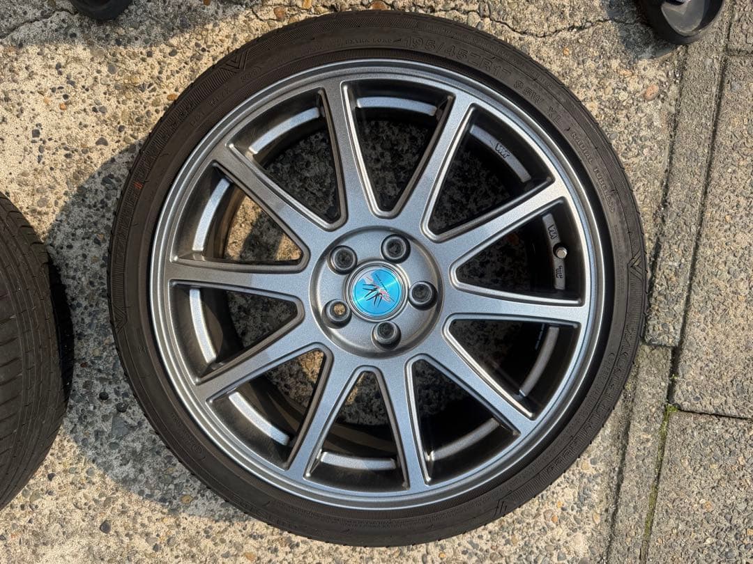 シエンタ　195/45r17グレー 5スポーク　サマータイヤホイールセット