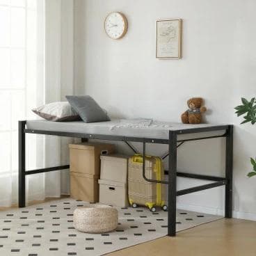 超人気！【高さ90cm】北欧風 シングルベッド 耐震 ベッドBlack