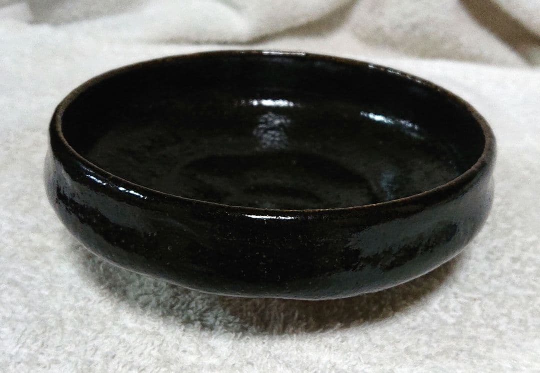 茶道具黒楽旦入平茶碗 木箱付 A431
