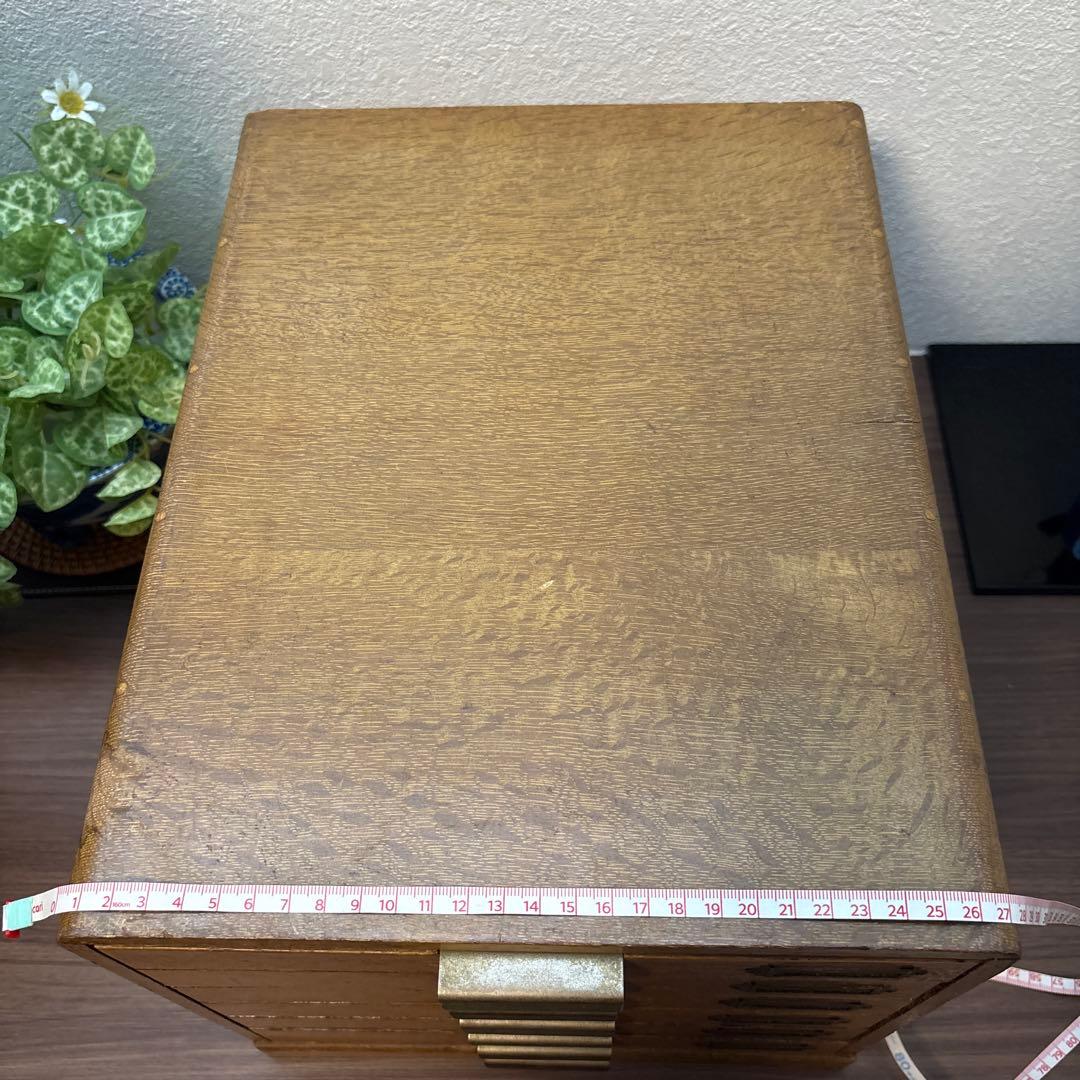 木製レターケース　引き出し　6段収納　昭和レトロ　書類入れ　小物入れ　書類ケース