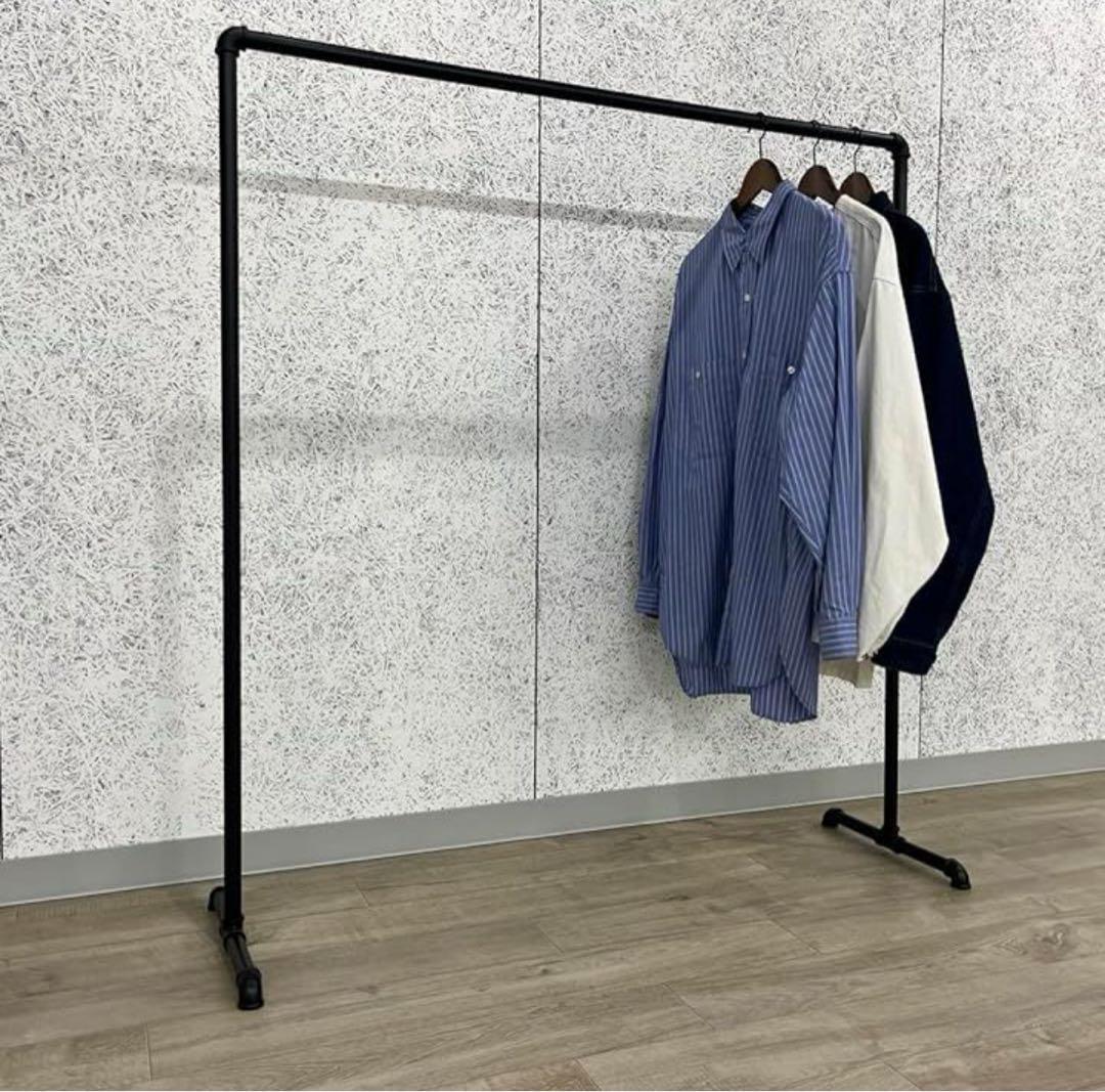 アイアンハンガーラック 150×120 黒 ブラック ラック パイプ ガス管