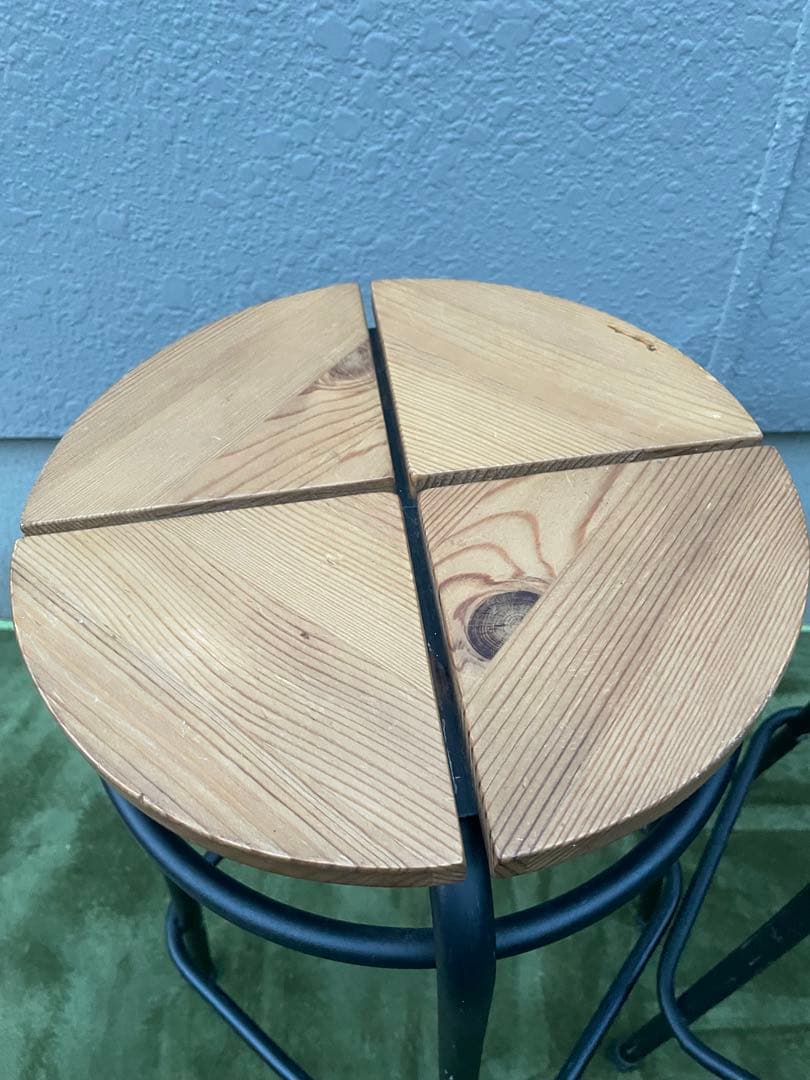 廃盤　2脚セット　希少モデル　IKEA AGNE スツール　椅子　パイン無垢材