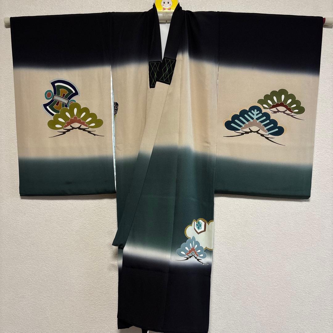 No.16 正絹男の子お祝い着　産着 長襦袢付き　のしめ 七五三