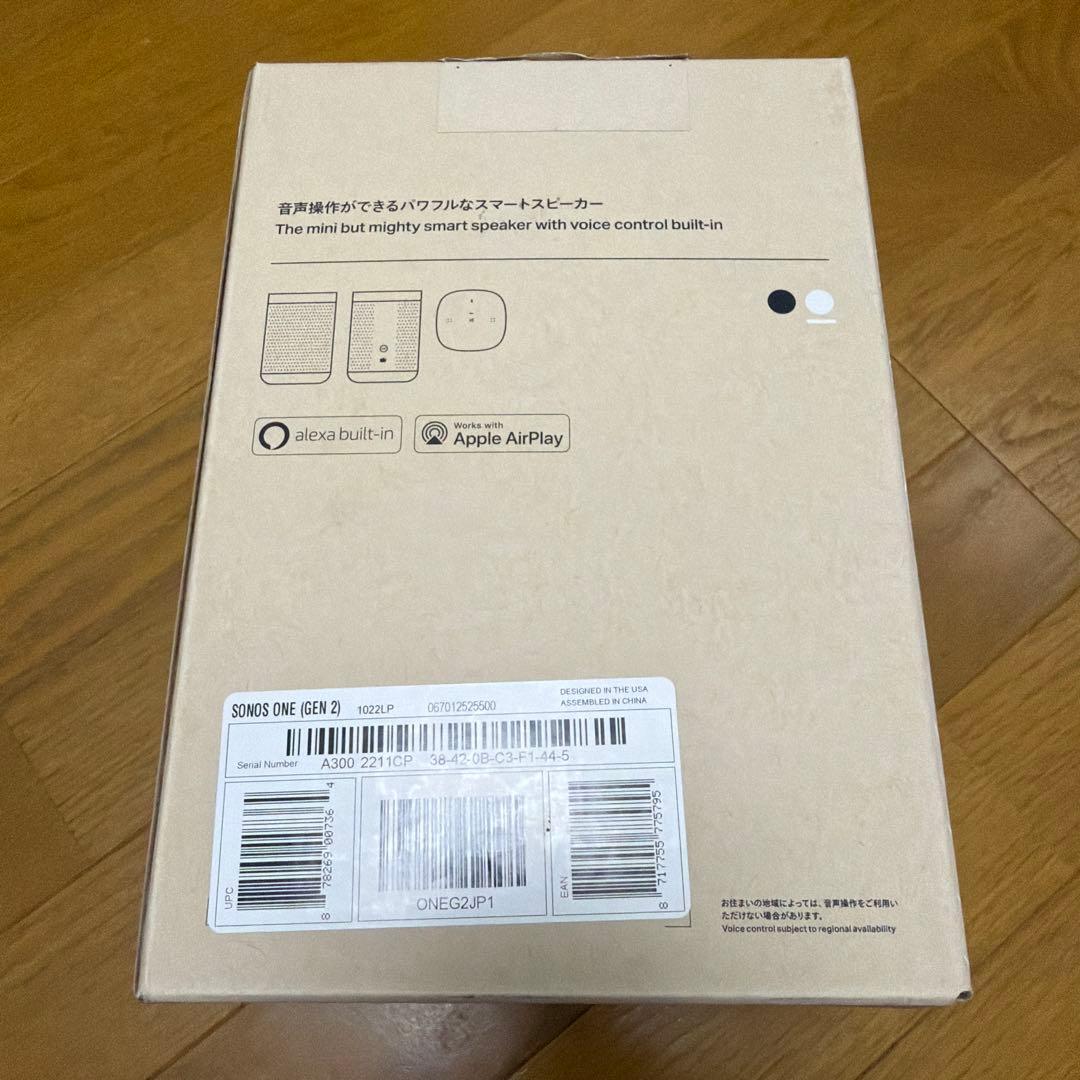 SONOS One Gen2ワイヤレススピーカー ホワイト 2台セット