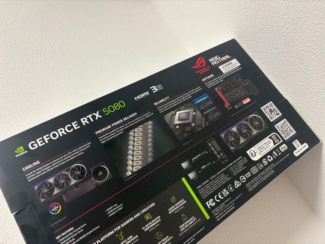 グラフィックボード・グラボ・ビデオカード ROG ASTRAL GEFORCE RTX 5080 OC 16GB