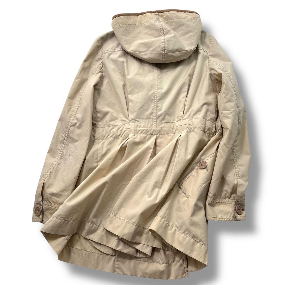 高級】ブルネロクチネリ マウンテンパーカー レザー　モッズコート　フレア　44