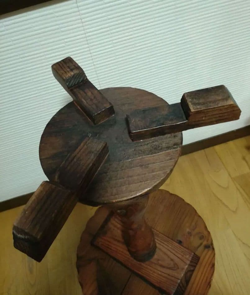 アンティーク 木製 サイドテーブル 花台 ■ビンテージ インテリア レトロ