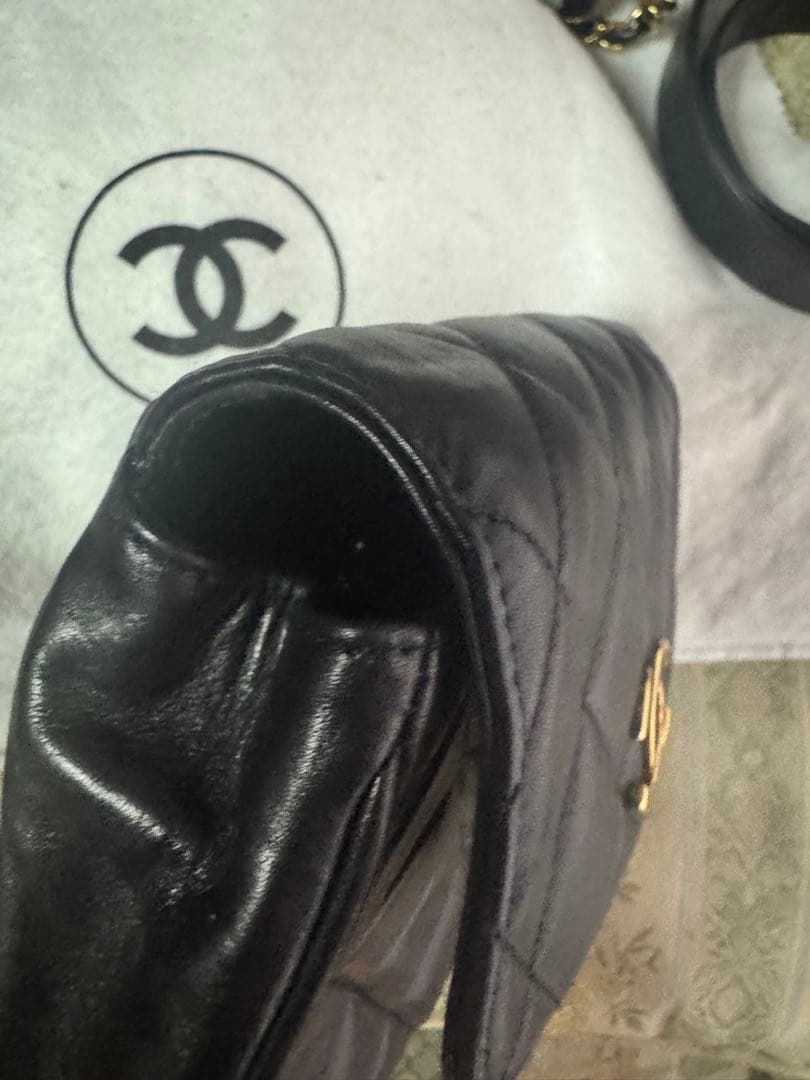 美品 Chanel シャネル ウエストポーチバッグ 黒