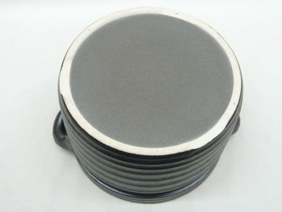 『萬古焼 二重蓋使用の3合炊きご飯釜 黒釉メタル』ガス・IH対応