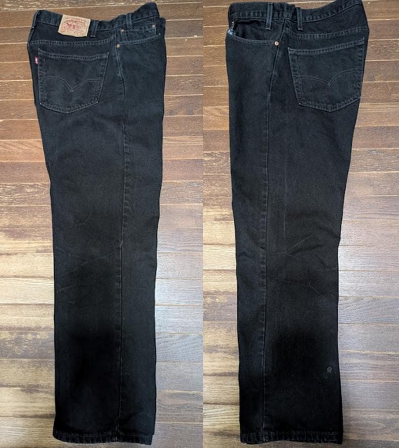 90sUSA製リーバイス505後染ブラックヒゲハチノスL30/66前後期7050
