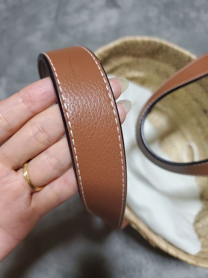 ロエベ　バスケット　かごバッグ　スモール