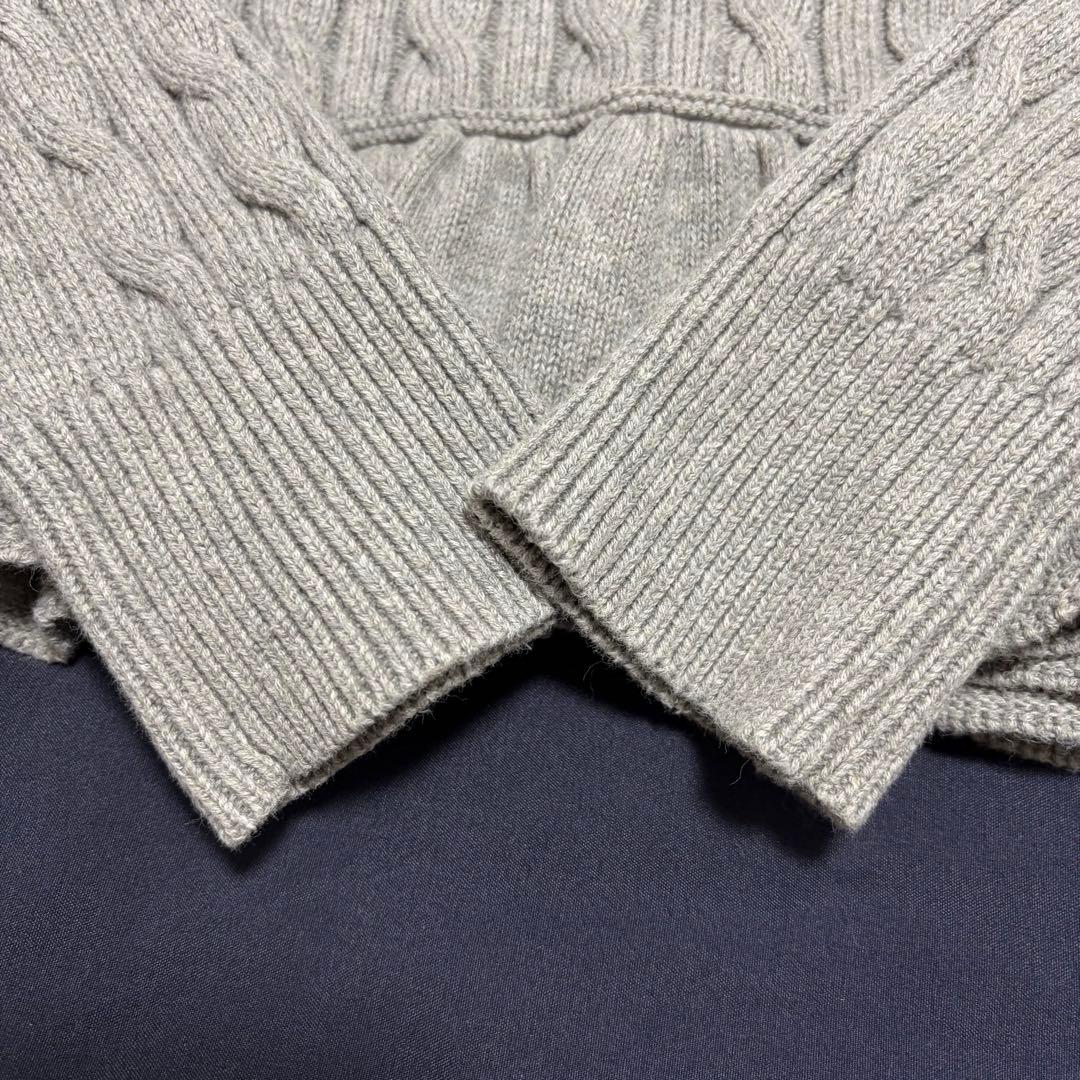 極美品　ラルフローレン　ぺプラム　ケーブルニットカーディガン　グレー　160 M