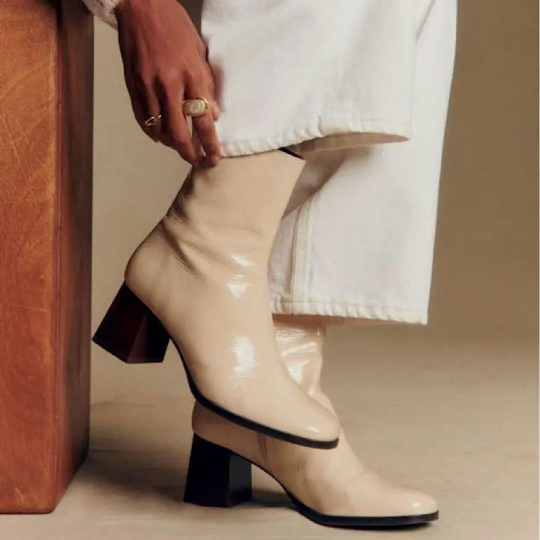 【新品未使用】Sézane セザンヌ エナメル アンクルブーツ