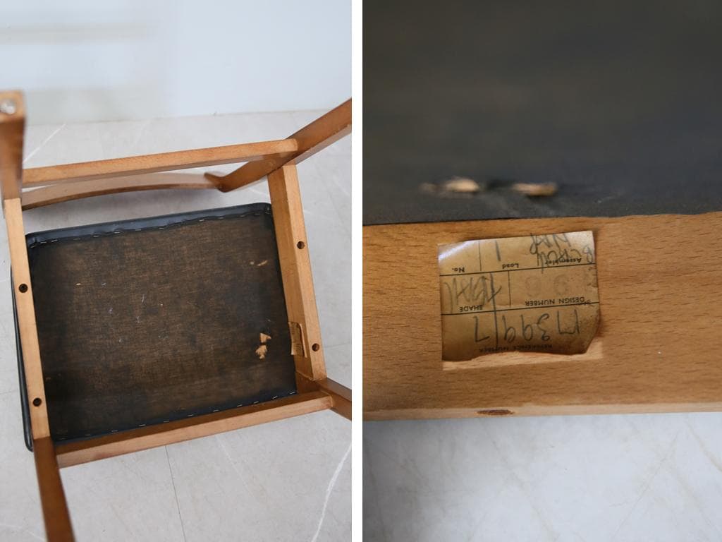 英国ヴィンテージチーク古木ダイニングチェア/椅子イス/モダン(92-259-2)