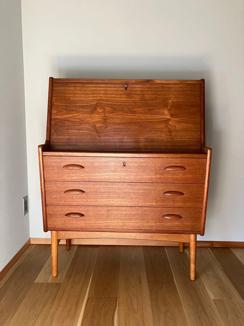 ライティングデスク ビューロー ライティングビューロー 北欧 ビンテージ 送料込