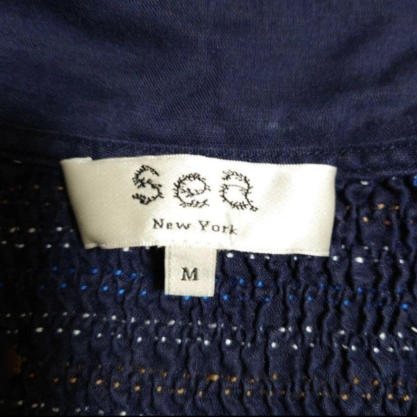 SEA NEW YORK スモッキング 刺繍 フリル レース ブラウス