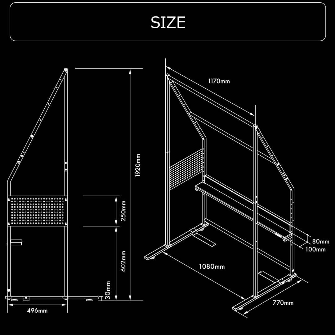 Bauhutte ベッドハンガーラック 小棚付き BHB-1000HR ブラック