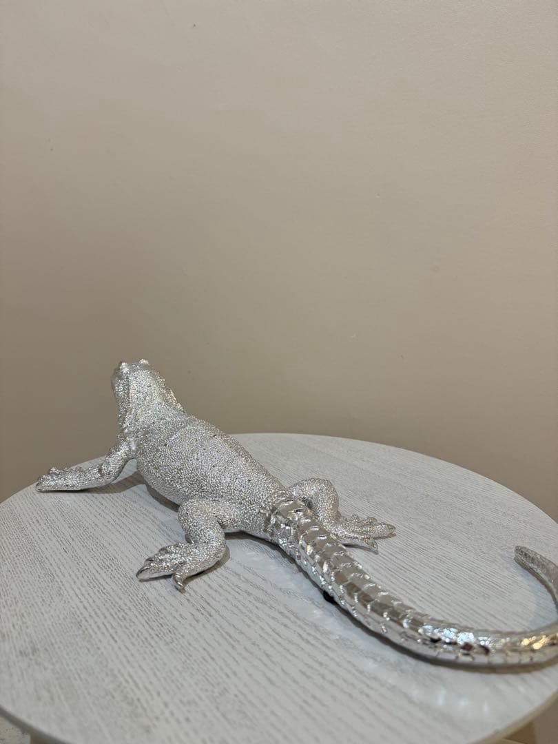 置物 KARE Deco Figurine Lizard Silver Deluxe