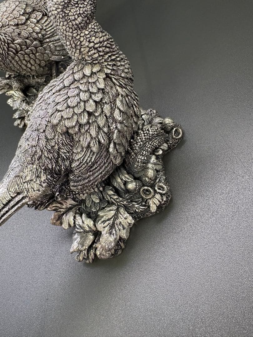 英国カントリーアーティスト社 純銀張彫刻 雄雌2体<No.1444>