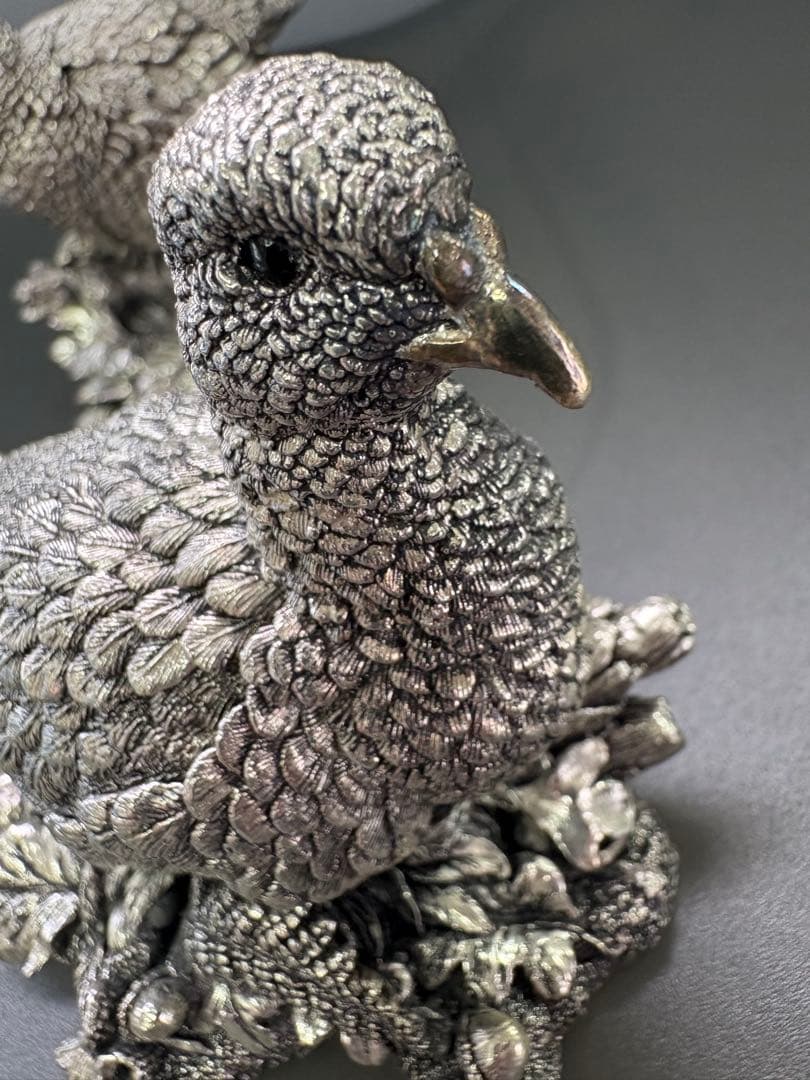 英国カントリーアーティスト社 純銀張彫刻 雄雌2体<No.1444>