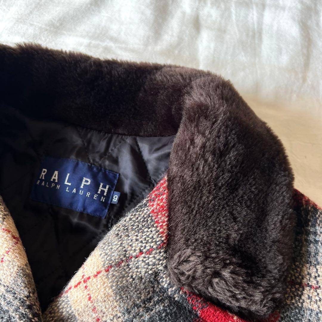 【極美品】RALPH LAUREN ウールコート チェック ダブル ベルト付き