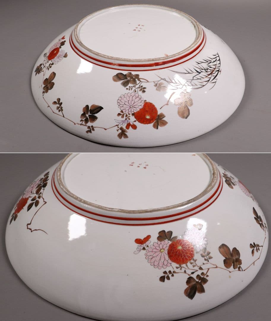 明治期 九谷焼 武者絵 飾大皿 45.2cm 於九谷高田画【MA212】