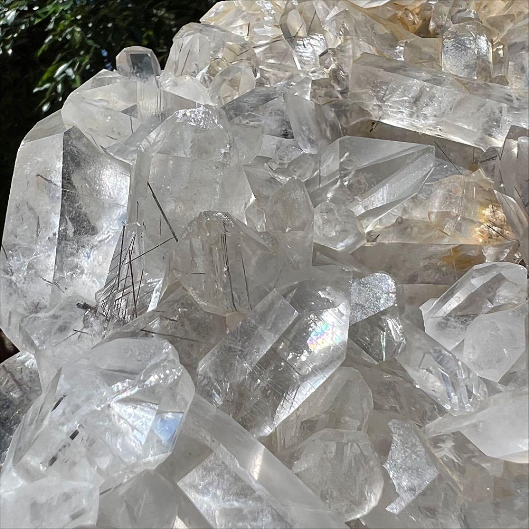 ✳超激レアの極上品✨超希少✨虹、ルチルイン 水晶クラスター 天然石 原石 置物