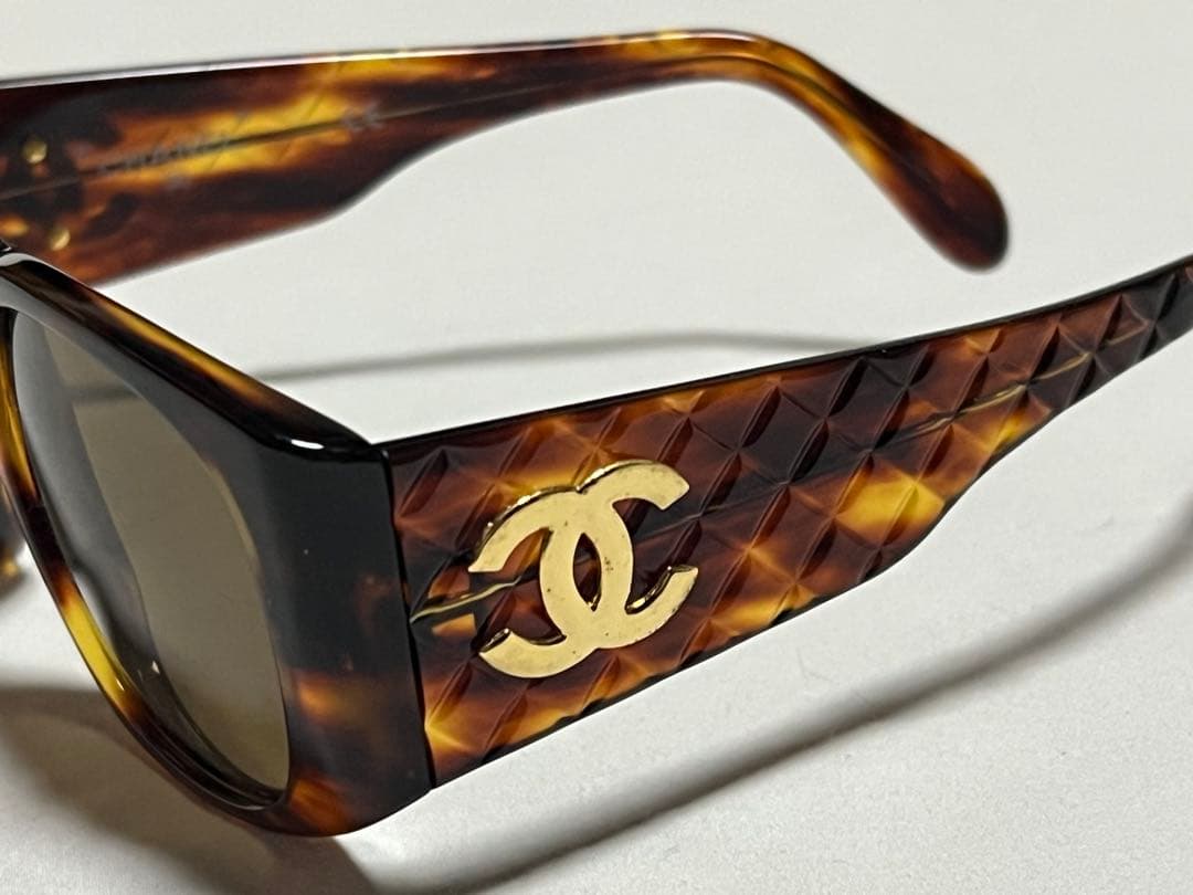 CHANEL ビンテージべっ甲サングラスシャネルココマークキルティングパターン