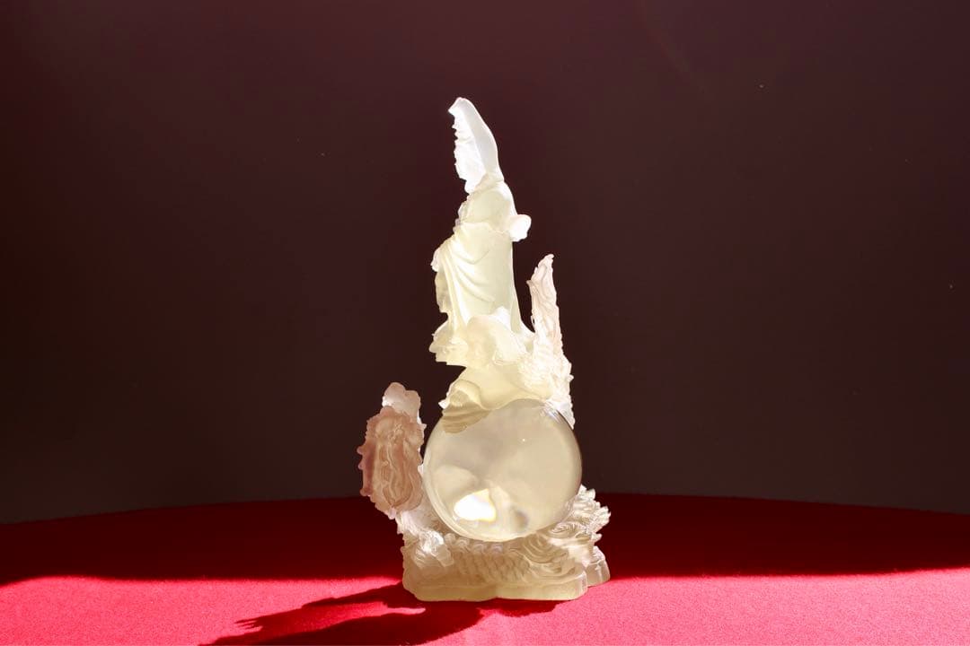 仏教コレクション【龍上観音菩薩　龍神観音　仏像　水晶】