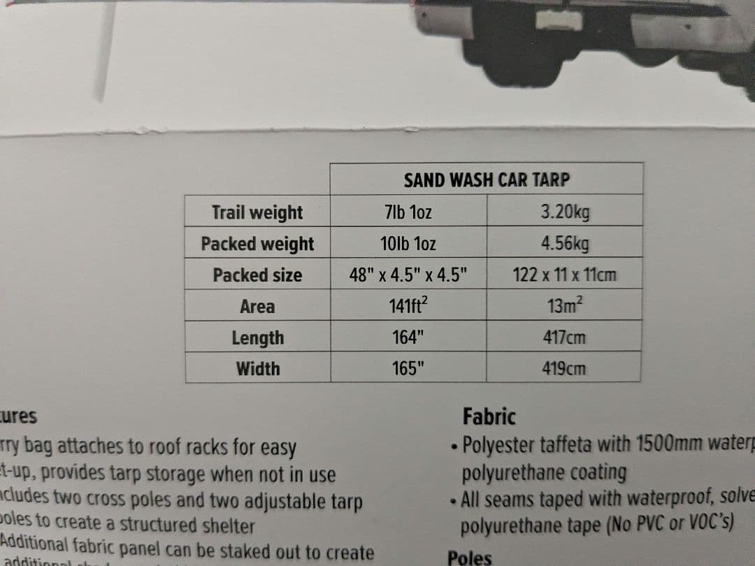 【未使用】BIG AGNES　サンドウォッシュカータープ　CAR TARP