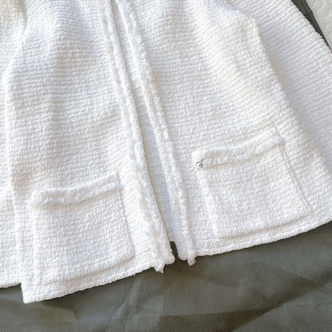 美品✨ フォクシー ツイード ジャケット ロゴチャーム 希少サイズ 42