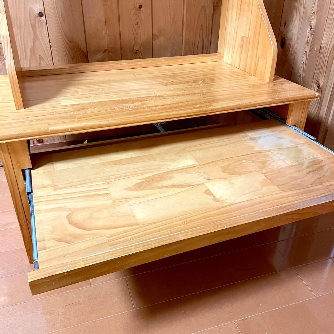 新生活応援！ベルメゾン パソコンデスク ナチュラル 天然木 ロータイプ