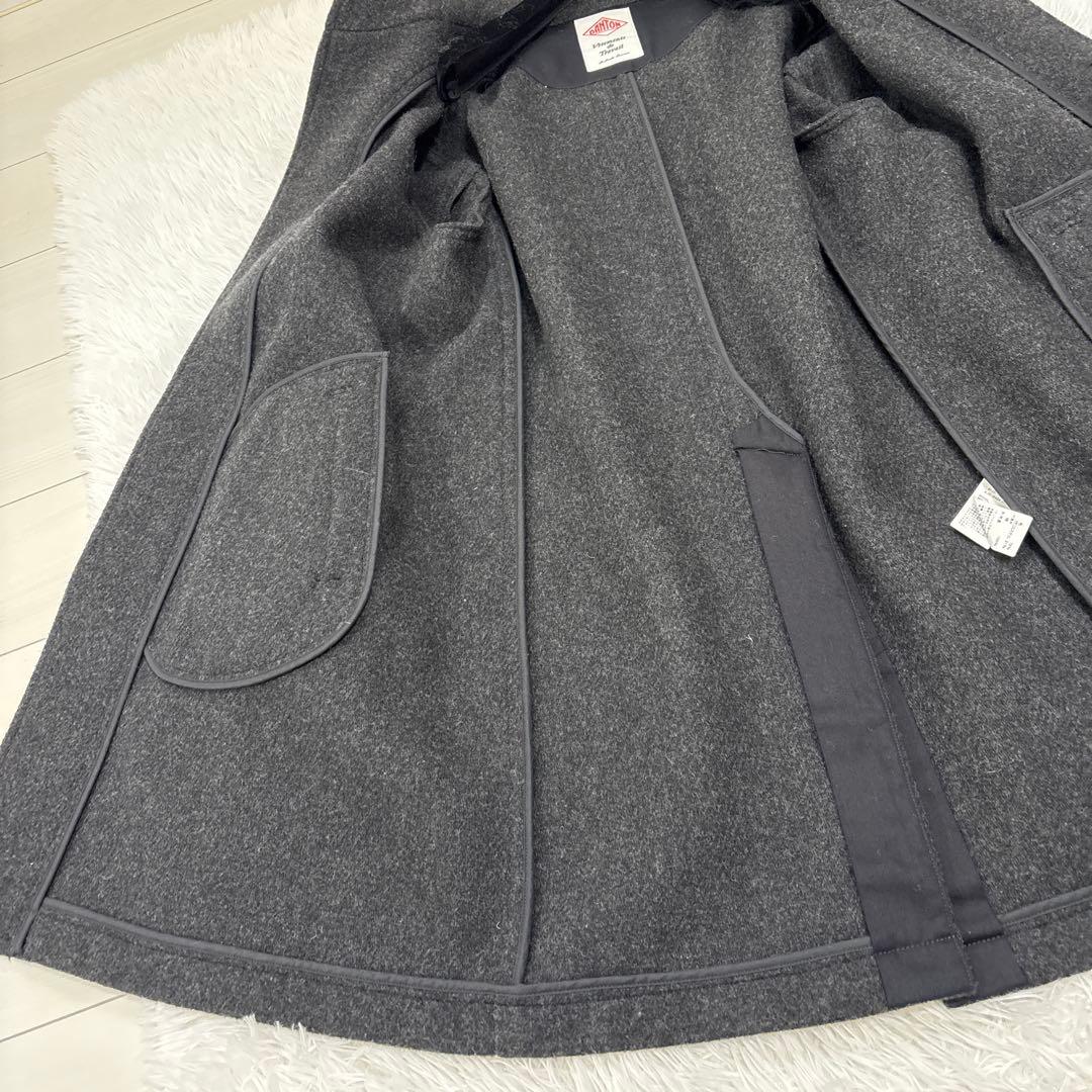 DANTON ダントン フード付き ロングコート ウール　44 大きいサイズ