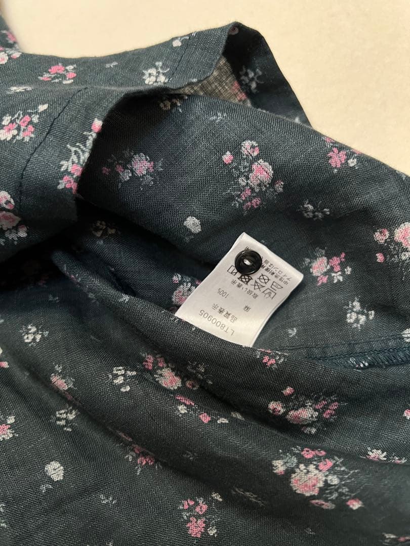 ◼︎新品　ICHI Antiquites リネンフローラルパターンピンタックシャツ