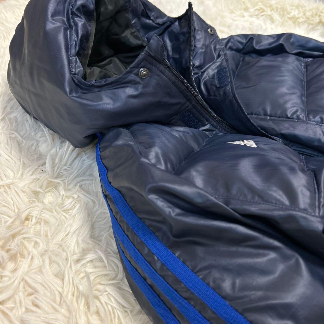 未使用級adidas アディダス ロングダウンコート ベンチコート M ネイビー