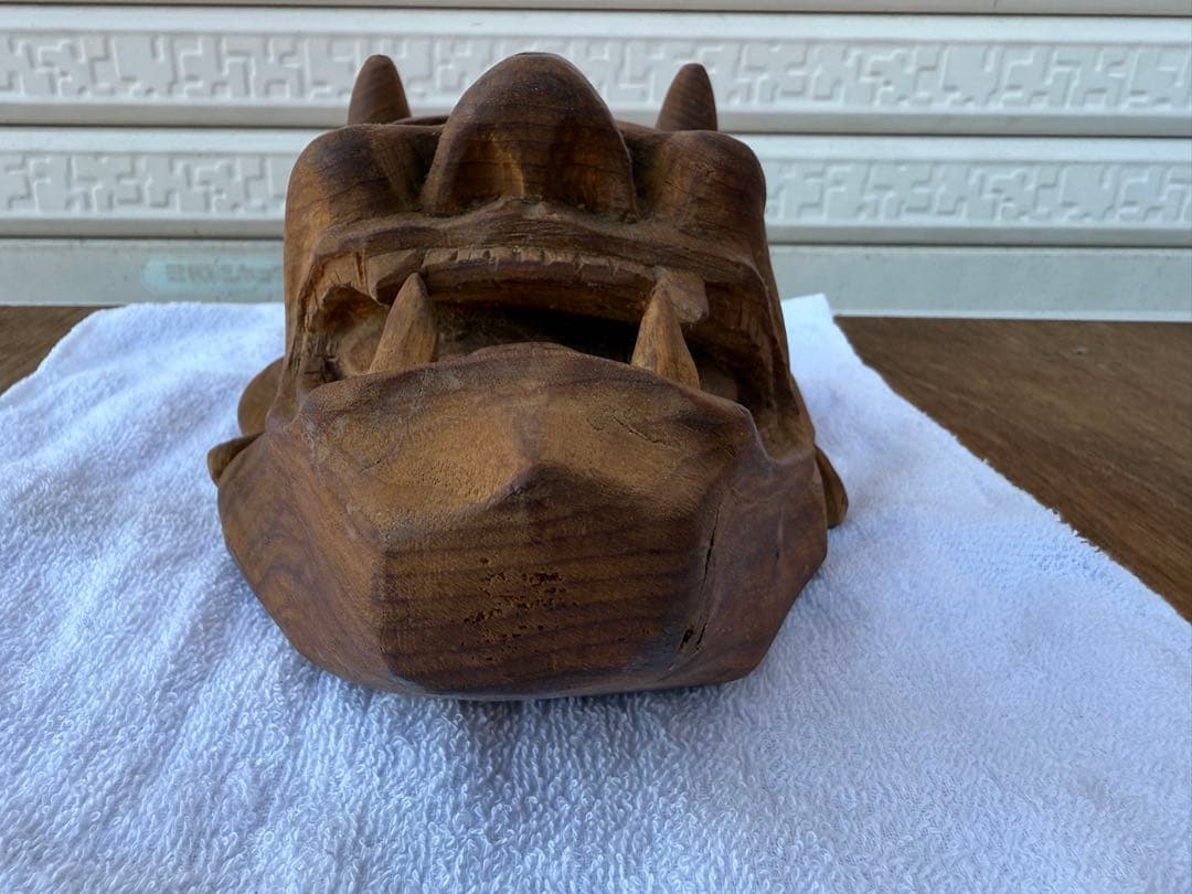 【O-2026】お面 般若 工芸品 民芸品 木製 木彫り
