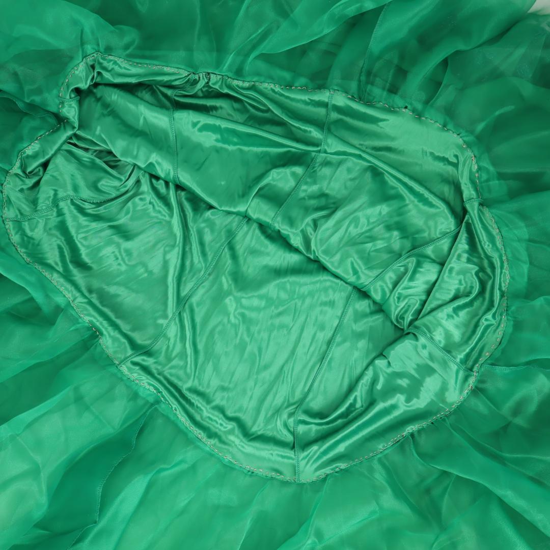 【美品 社交ダンス衣装】鮮やかグリーン×レース地 ドレス スタンダード モダン