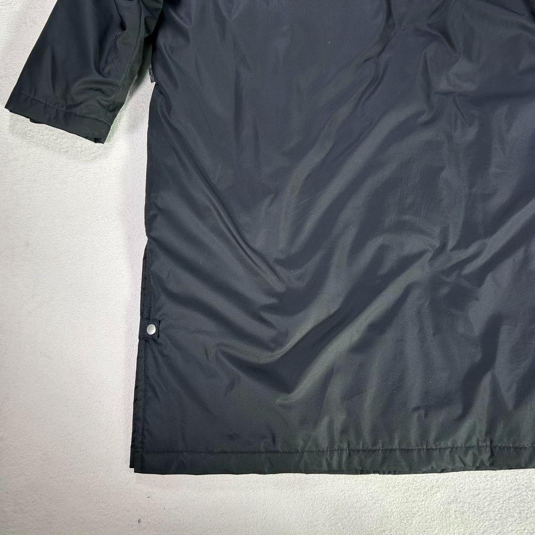 【adidas】ベンチコート　ワンポイントロゴ刺繍　3本ライン　メンズS 黒