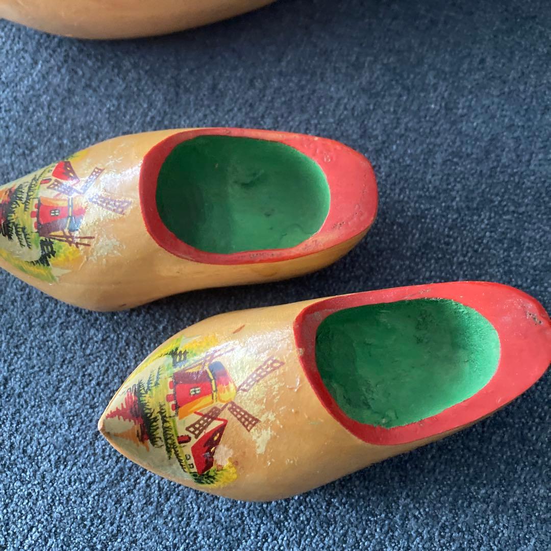 オランダ　大きな木靴1点と小さな木靴2点　インテリア